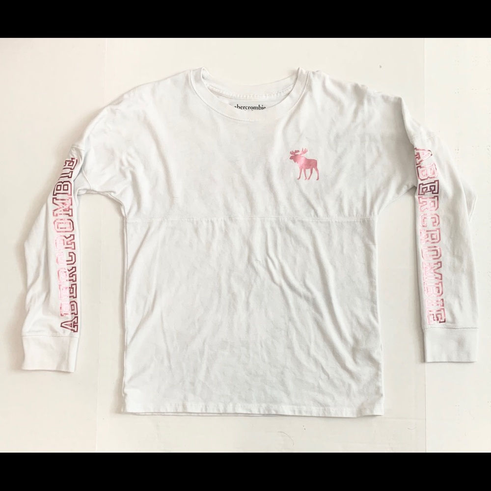 Abercrombie long sleeve Shirt with pink lettering